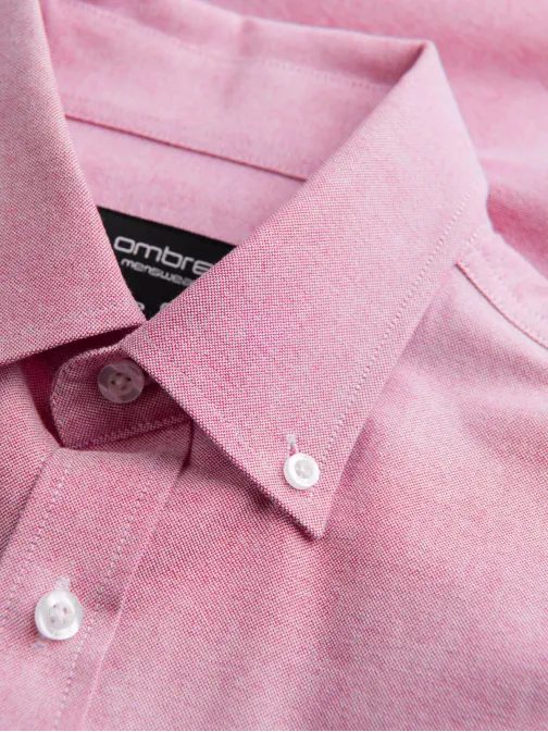 Elegantná ružová košeľa oxford V3 OM0108