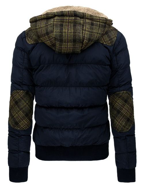 Moderná zimná bunda pre pánov v granátovej farbe