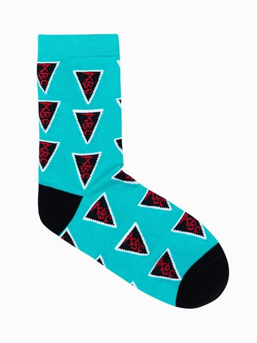 Veselé pánske ponožky v mentolovej farbe U126