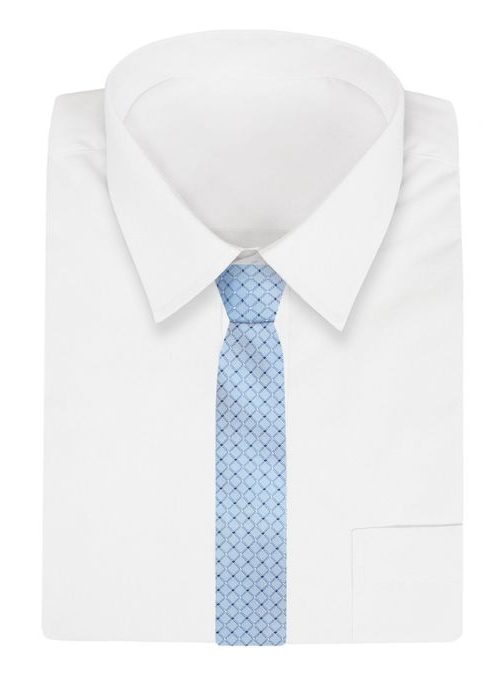 Blankytne modrá vzorovaná kravata Angelo di Monti