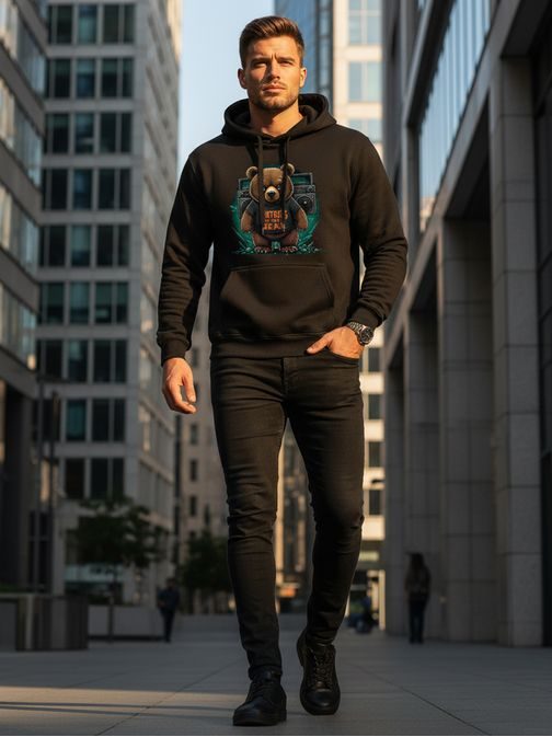 Čierna mikina s funny potlačou