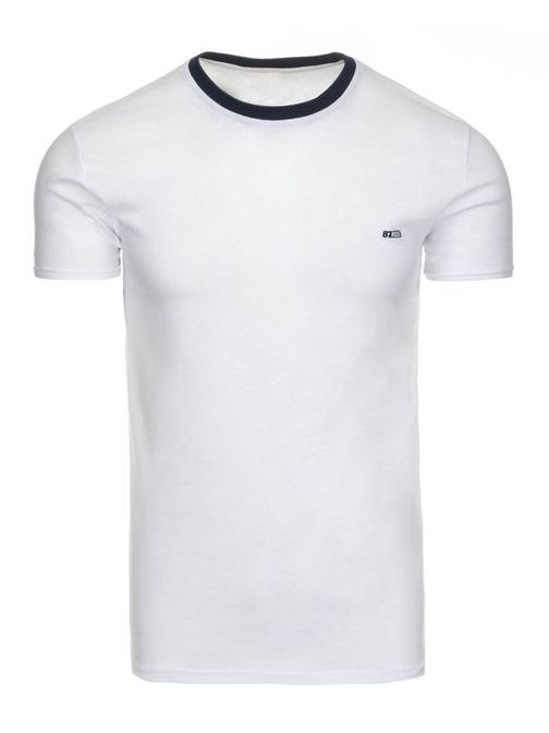 Klasické biele tričko s lemovaným výstrihom