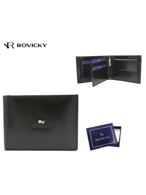 Kožená čierna pánska peňaženka RV