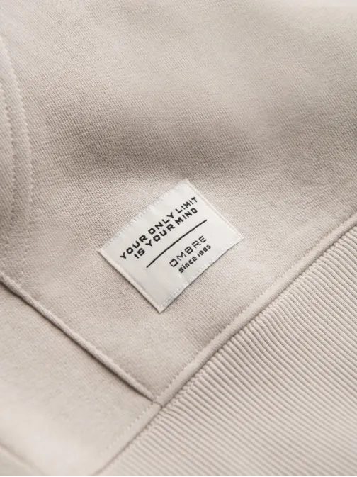 Základná béžová mikina na zips V1 SSBZ-0178