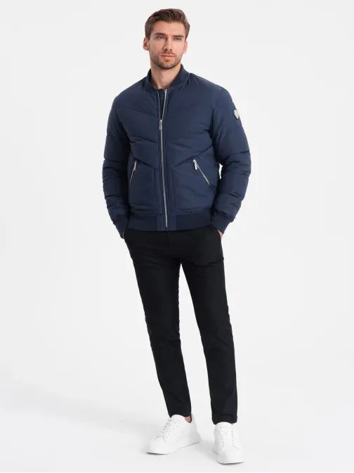 Štýlová pánska granátová bomber bunda V2 OM-JALP-0143