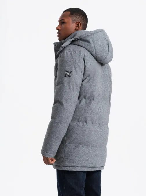 Nadčasová prešívaná šedá pánska bunda V1 JALJ-0217