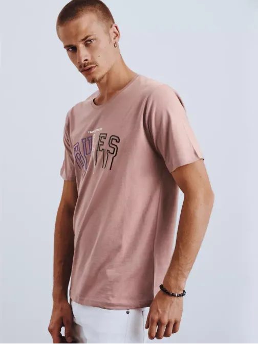 Moderné ružové tričko s potlačou Rules