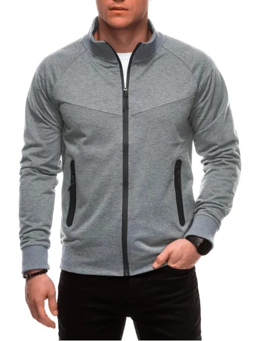 Nadčasová šedá pánska mikina  B1709