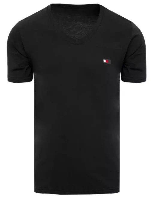 Čierne tričko s V-výstrihom
