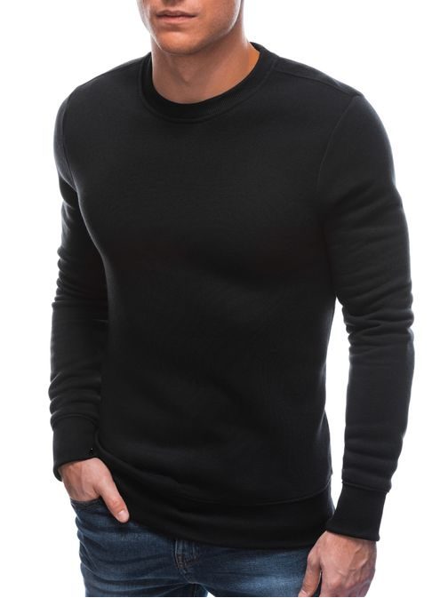 Čierna mikina bez kapucne B1212