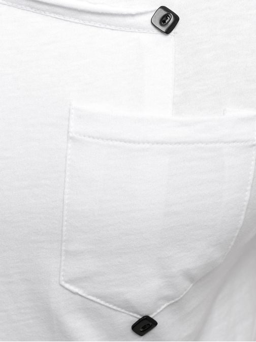 Bavlnené biele tričko s gombíkmi ATHLETIC 1122AT