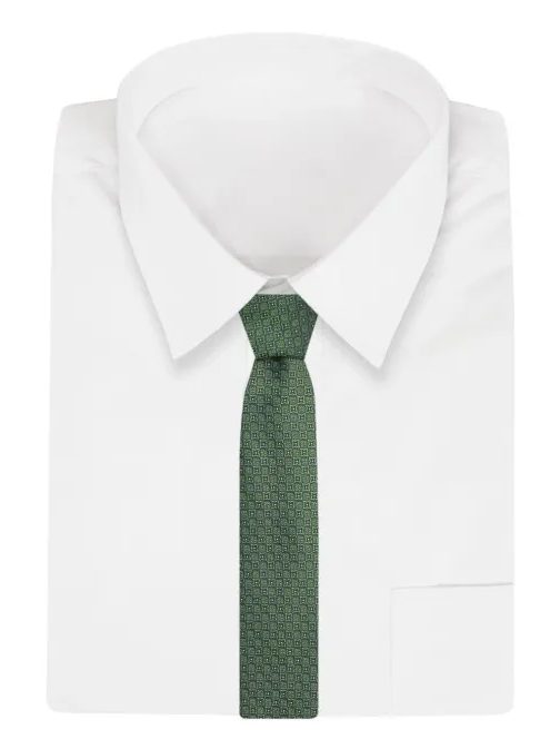 Olivová kravata so vzorom Angelo di Monti