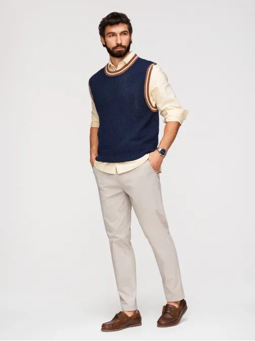 Pánske béžové chinos nohavice V2 PACP-0293