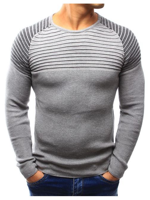Nápaditý sivý pánsky sveter
