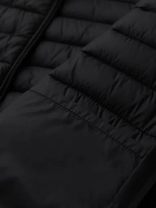 Prechodná prešívaná bunda pre mužov čierna OM-JALP-0295