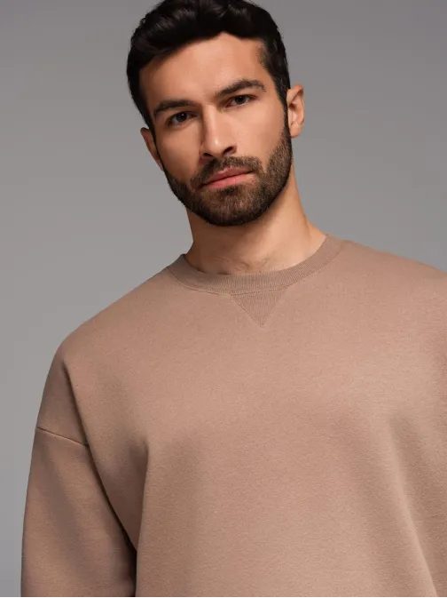 Unisex hnedá športová súprava (mikina+ kraťasy) V16 Z108