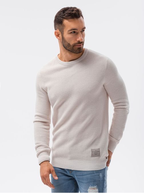 Béžový elegantný sveter E185