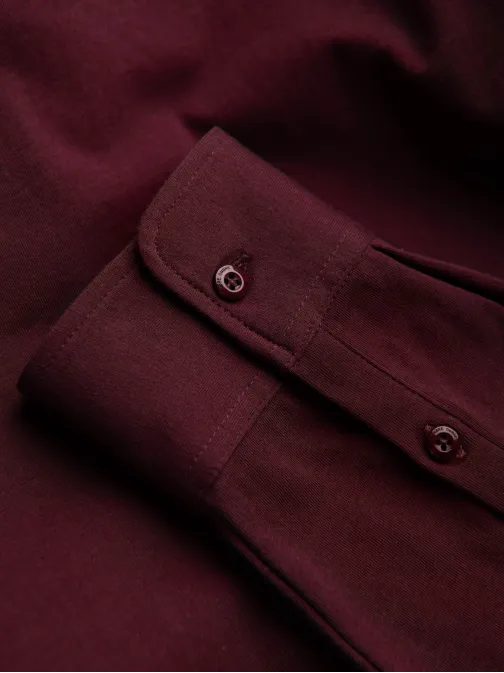 Módna bordová košeľa s nášivkou V3 SHCS-0138