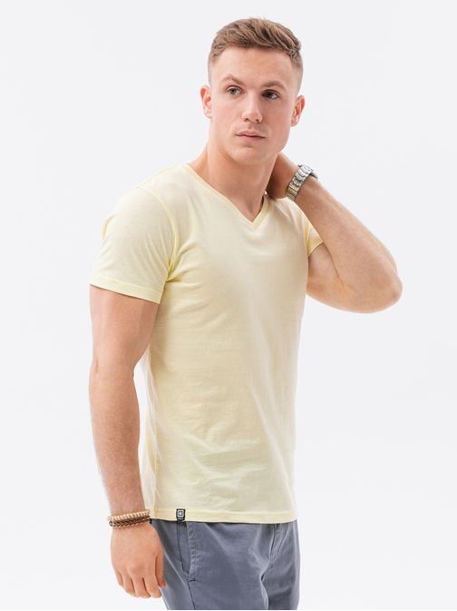 Jednoduché svetlo-žlté tričko S1369