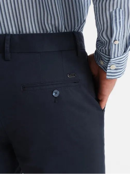 Chinos tmavo modré nohavice klasického strihu V4 PACP-0183