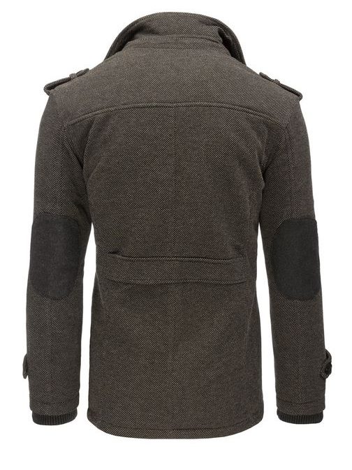Originálny pánsky kabát v šedej farbe