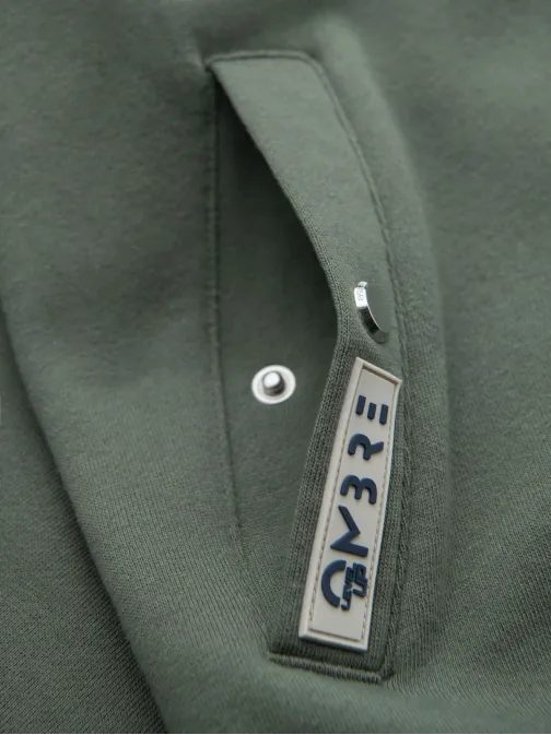 Zaujímavá olivová bomber mikina V2 SSZP-0219