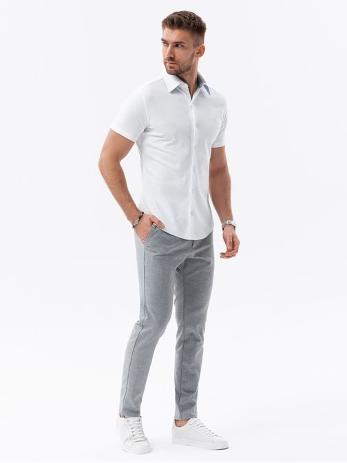 Trendy biela košeľa V1 SHSS-0100