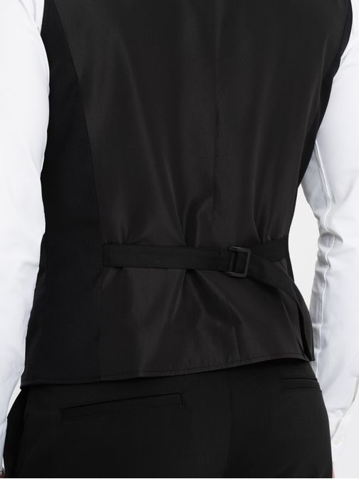 Trendy čierna elegantná vesta V4 BLZV-0112