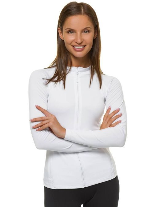 Neobyčajná dámska prechodná bunda v bielej farbe JS/HD154/45