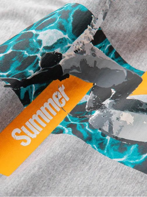 Šedé tielko s letným motívom V3 TSTT-0191