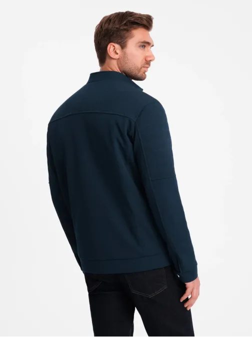 Trendy tmavo modrá motorkárska bunda V1 JALP-0157
