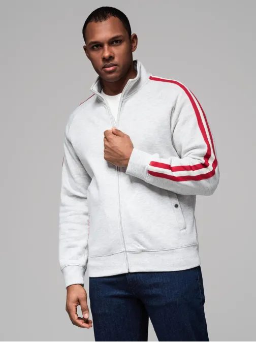 Zaujímavá šedá bomber mikina  V1 SSZP-0219