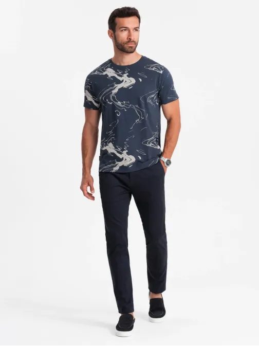 Moderné tmavo modré tričko V1 TSFP-0184