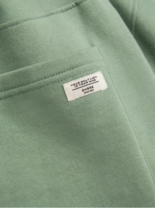 Zelené tepláky s trendy prešívaním V3 PABS-0173