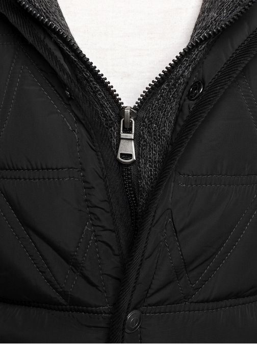 Exkluzívna čierna bunda na zimu G-RAG 0073