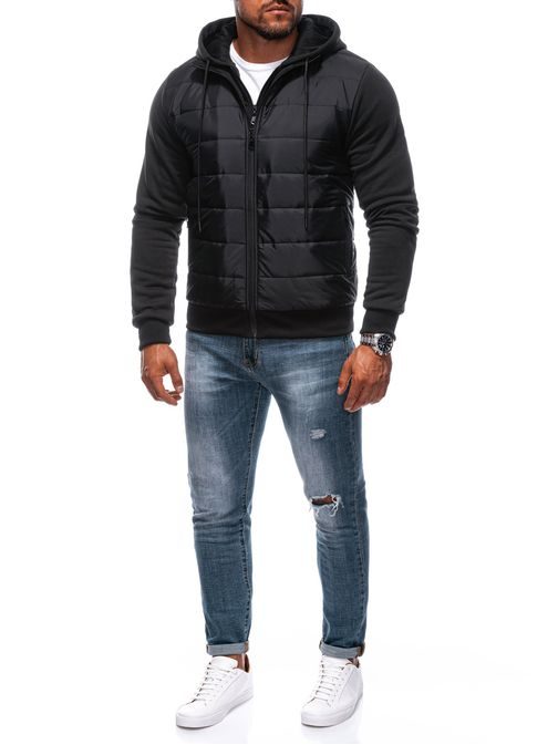Trendy čierna prechodná bunda C627