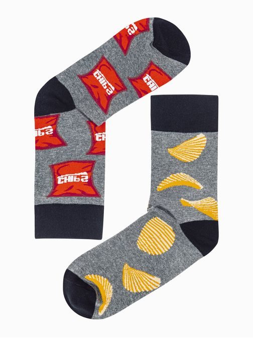 Tmavo-šedé štýlové ponožky Chips U168