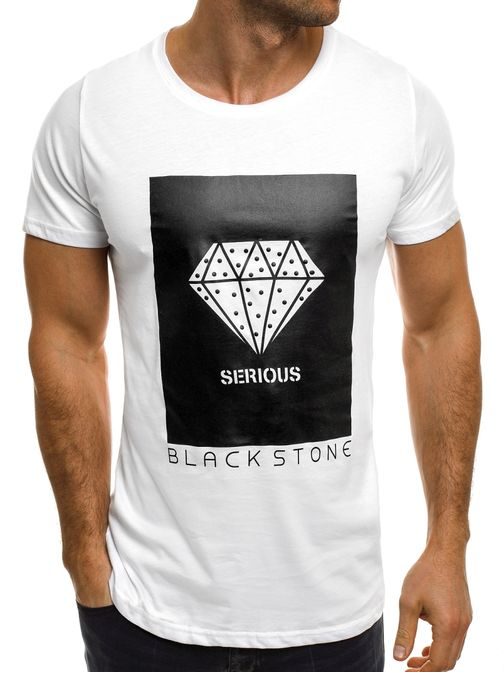 Biele tričko s potlačou diamantu BLACK ROCK 1033/17