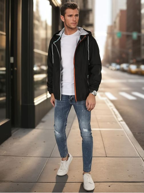 Jedinečná prechodná čierna bunda