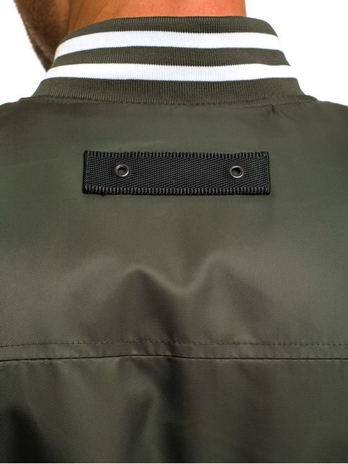 Štýlová bomber bunda khaki farby NATURE 5105/18