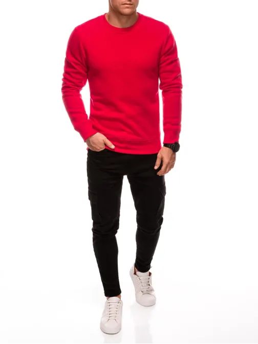 Základná červená mikina bez kapucne V4 EM-SSBN-0100