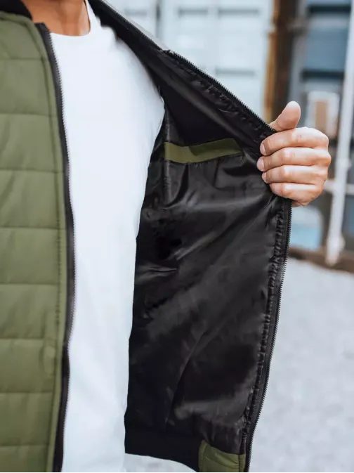 Trendy pánska zelená bomber bunda