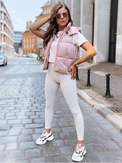 Dámska športová ružová prešívaná vesta Oshe