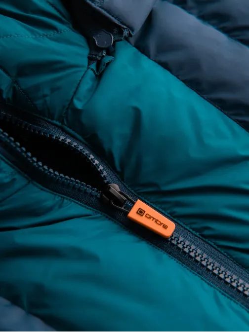 Modro-oranžová prešívaná retro bunda V3 JALP-0175