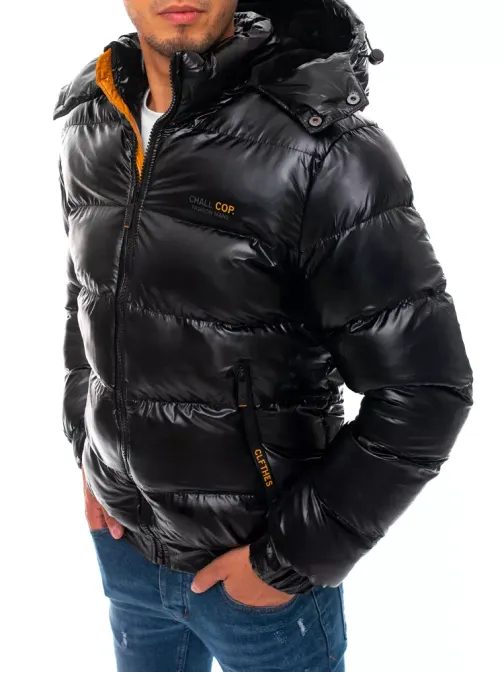 Trendová zimná bunda v čiernej farbe