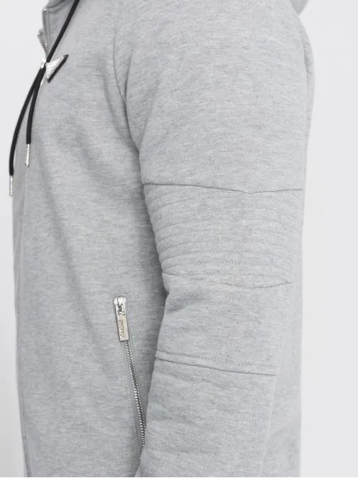 Moderná šedá pánska mikina na zips V2 SSZP-22SS-010