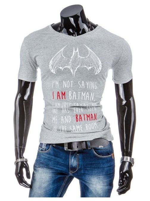 Kvalitné šedé tričko Batman