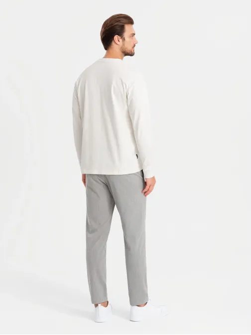 Moderné krémové pánske tričko V2 LSBC-0129