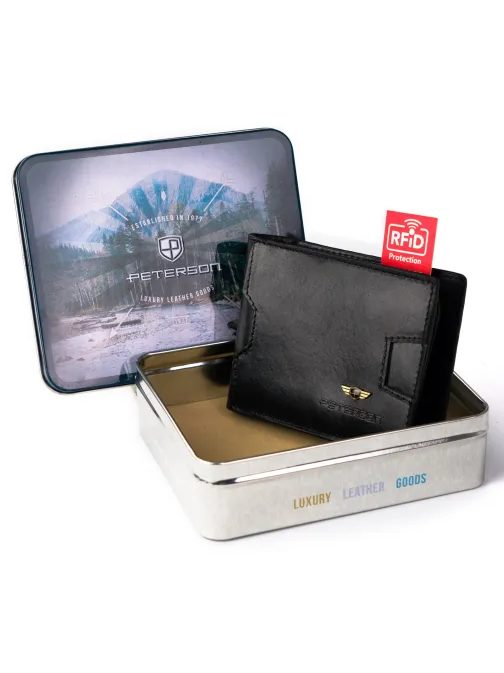Štýlová čierna pánska peňaženka Peterson