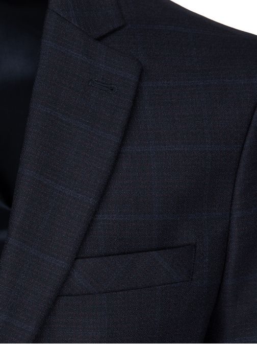 Trendy kárované pánske sako modré